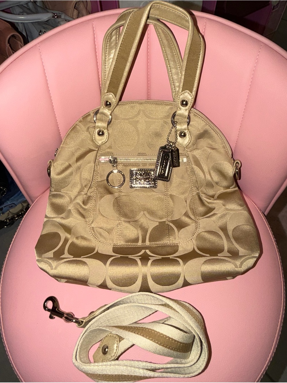 Coach Poppy Signature Dome Satchel in Gold